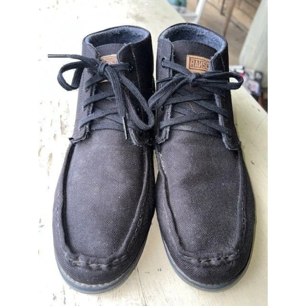 Adidas Ransom Black Canvas Laced Ankle Mid-Cut Moc Boots Men's Sz 10M